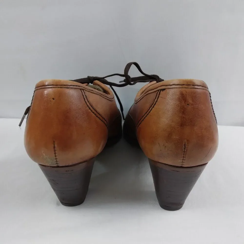 Fling Oxfords Wingtip Brogue Block Heels Leather Y2K Academia Women's 7